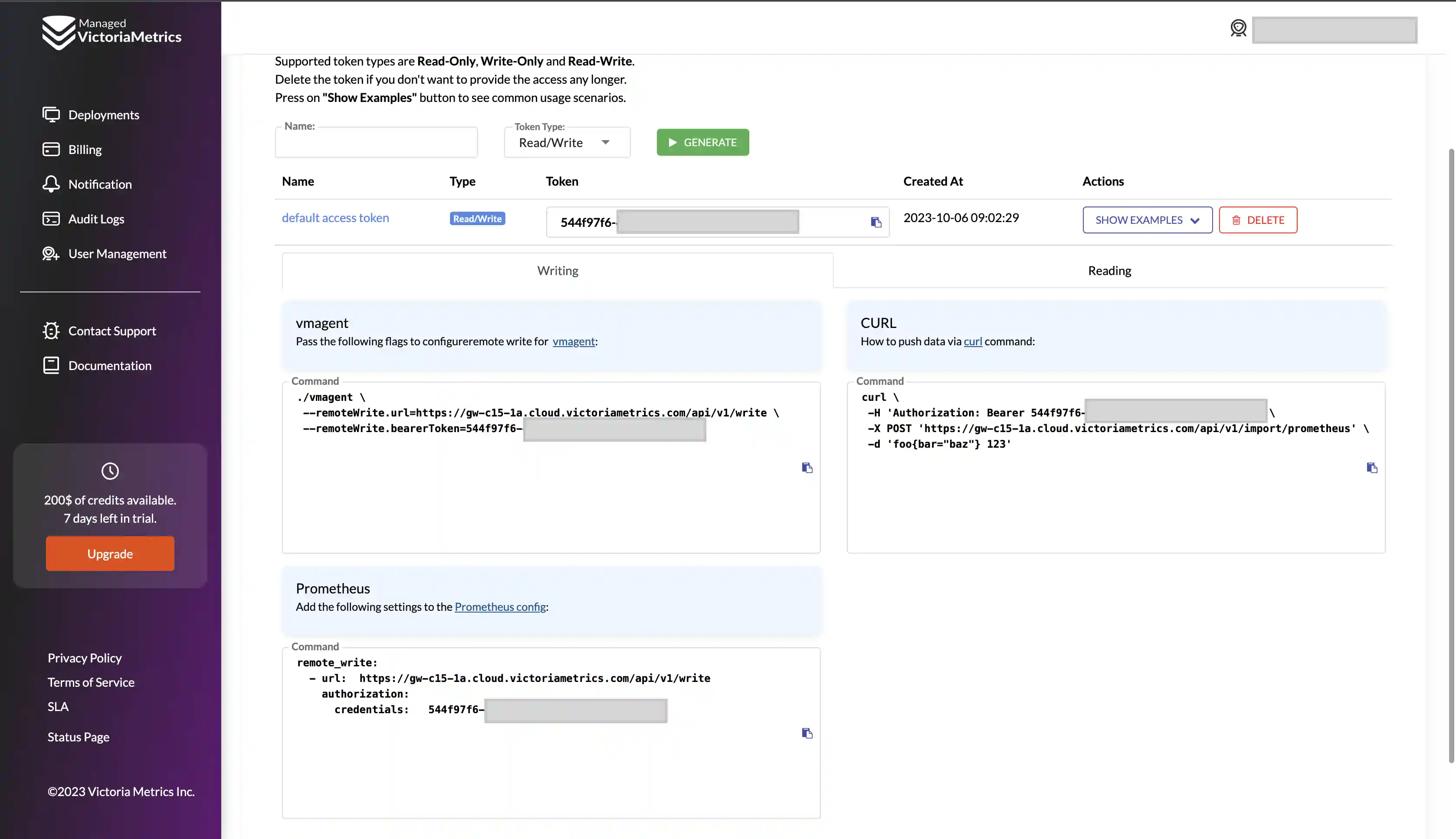 Deployment access write example